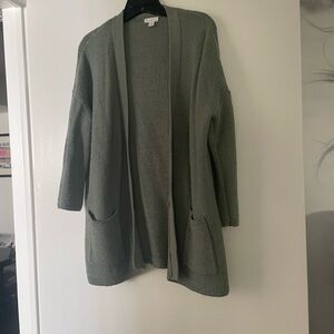 J. Jill Olive Green Open Front Cardigan